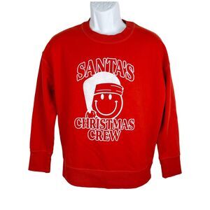 Maurices Sweater Men Medium Red Graphic Santa's Christmas Crew Holiday L/S